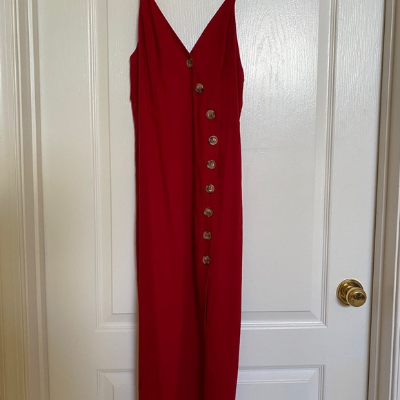 Re:Named Red Linen Sleeveless Midi Sundress - Picture 7 of 7